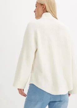 bonprix Pullover & Strickjacken|Strickmode^Pullover mit Stehkragen cremeweiß