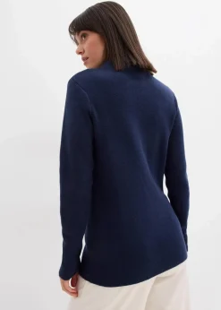 bonprix Bekleidung·Umstandsmode|Strickmode^Pullover mit Stehkragen dunkelblau