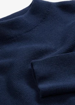 bonprix Bekleidung·Umstandsmode|Strickmode^Pullover mit Stehkragen dunkelblau