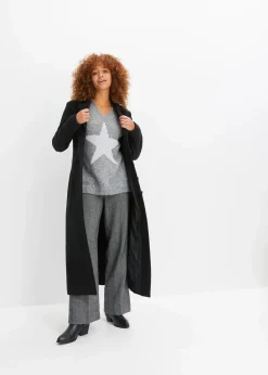 bonprix Pullover & Strickjacken|Strickmode^Pullover mit Stern grau meliert