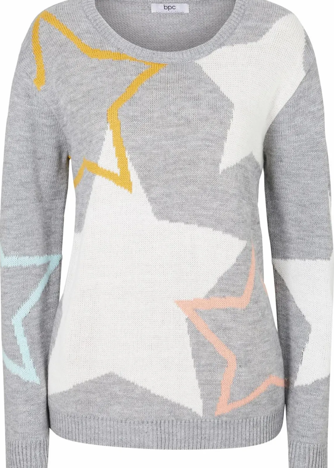 bonprix Bekleidung·Umstandsmode|Bekleidung·Jeans^Pullover mit Sternendruck hellgrau meliert bedruckt