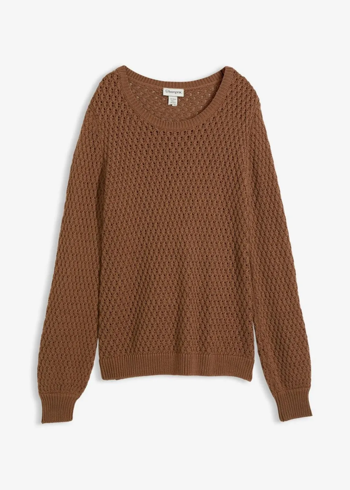 bonprix Bekleidung·Umstandsmode|Bekleidung·Jeans^Pullover mit Strukturstrick aus Baumwollmix maronenbraun