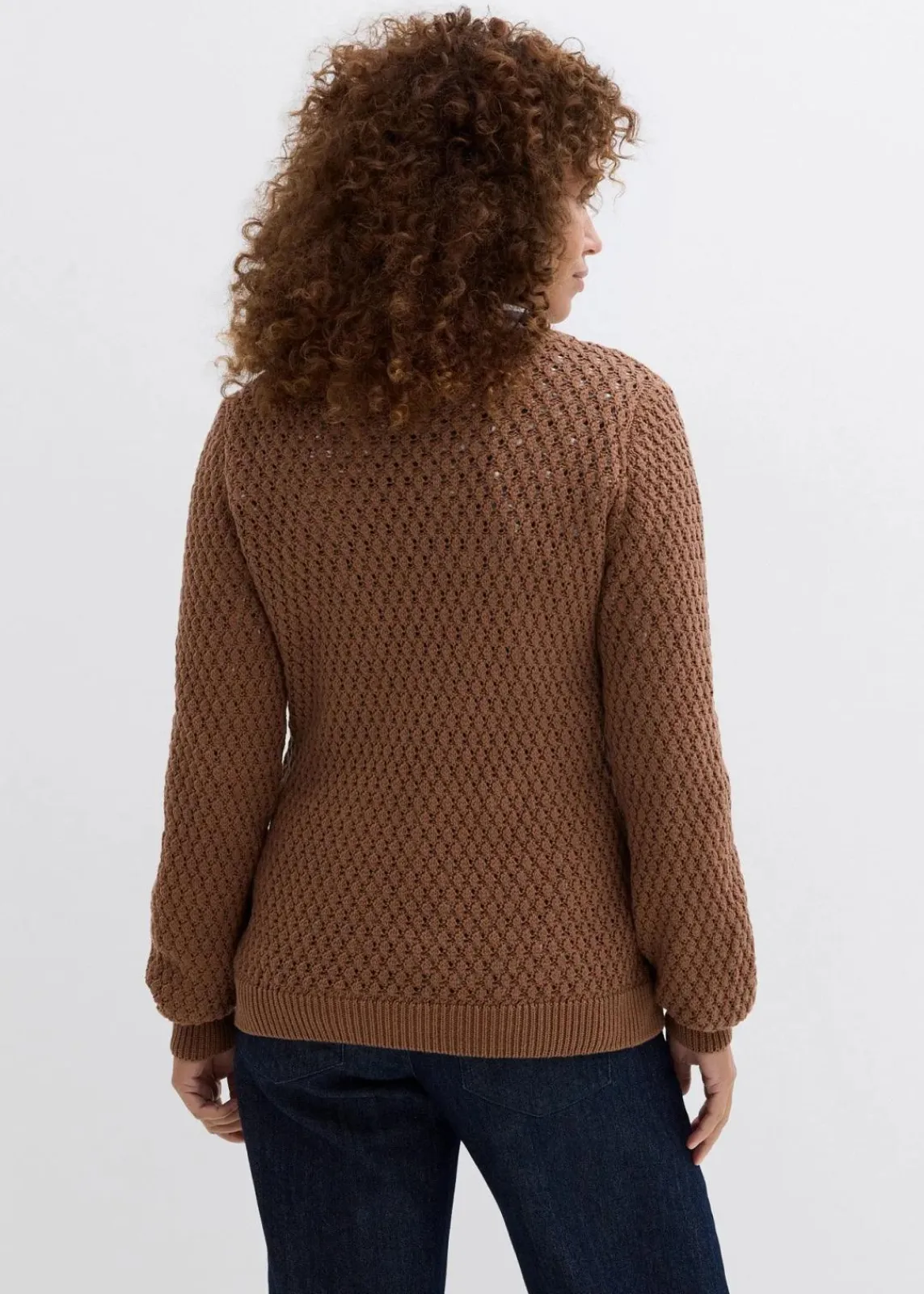 bonprix Bekleidung·Umstandsmode|Bekleidung·Jeans^Pullover mit Strukturstrick aus Baumwollmix maronenbraun