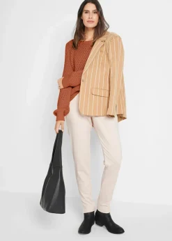 bonprix Pullover & Strickjacken|Strickmode^Pullover mit Strukturstrick aus Baumwollmix orangebraun