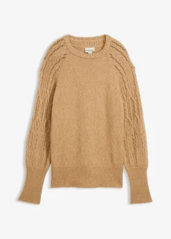 bonprix Bekleidung·Umstandsmode|Premium^Pullover mit Woll-Anteil mattcamel