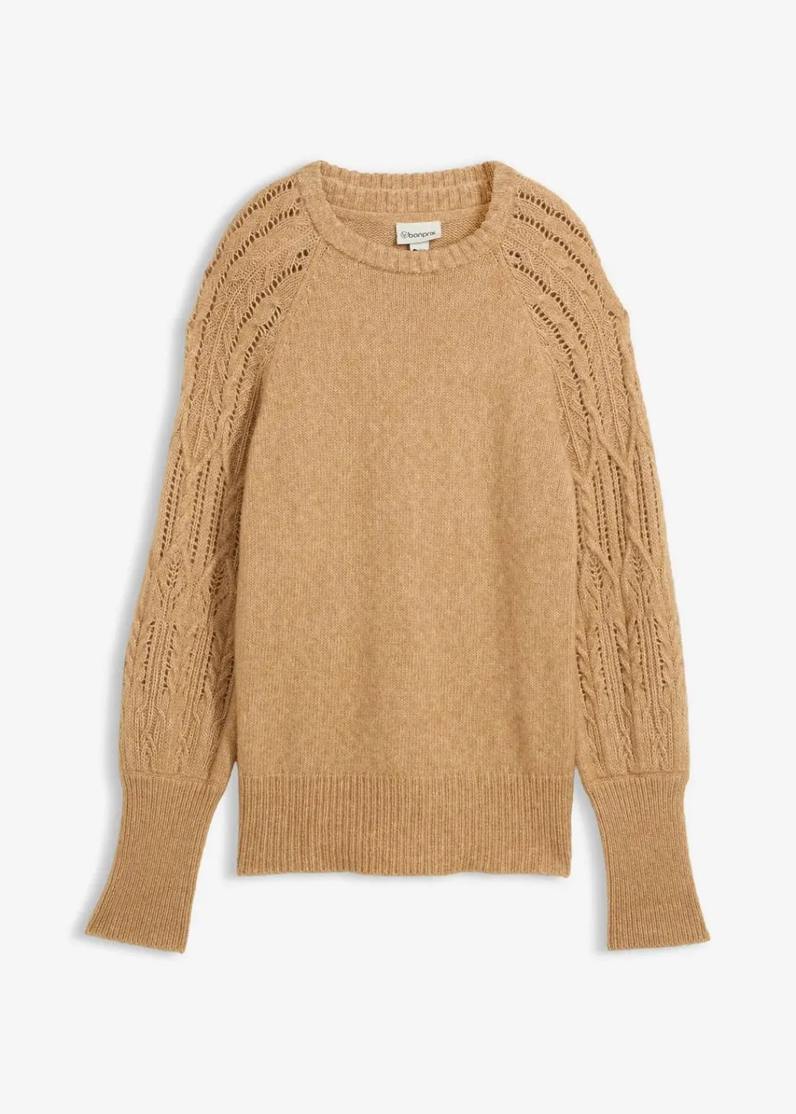 bonprix Bekleidung·Umstandsmode|Premium^Pullover mit Woll-Anteil mattcamel