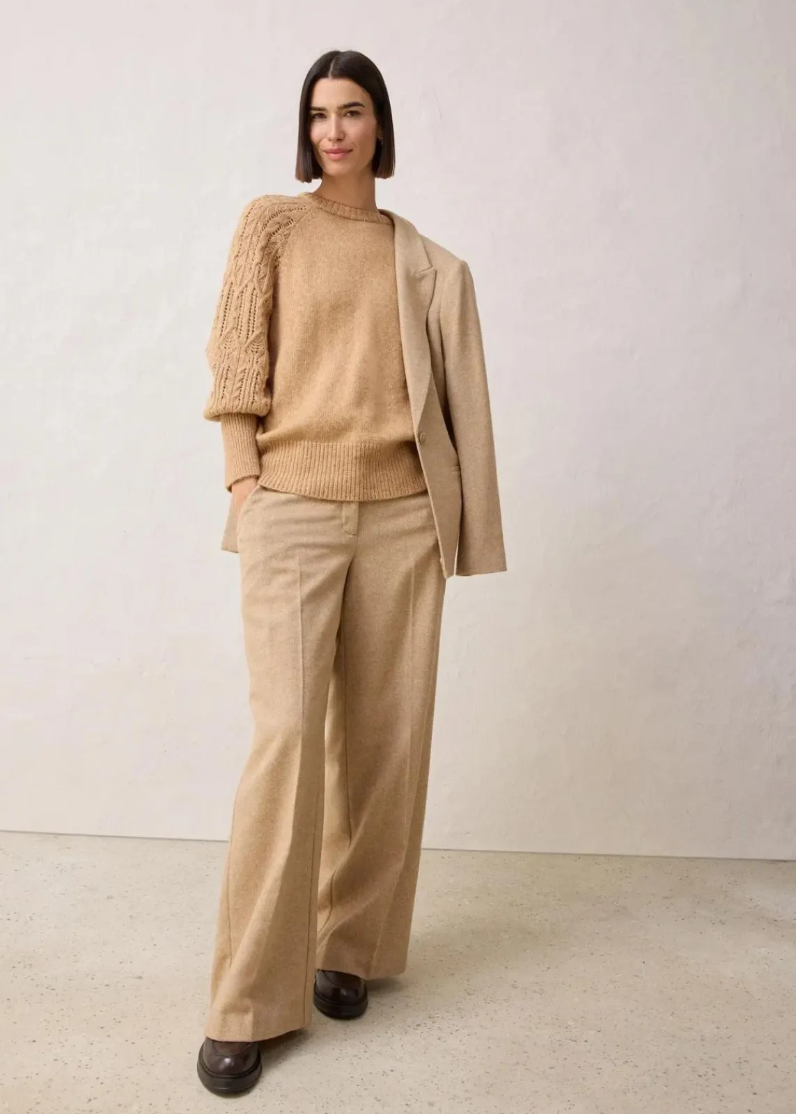 bonprix Bekleidung·Umstandsmode|Premium^Pullover mit Woll-Anteil mattcamel