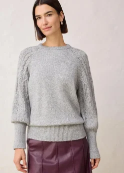 bonprix Bekleidung·Umstandsmode|Premium^Pullover mit Woll-Anteil hellgrau meliert