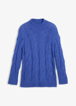 bonprix Bekleidung·Umstandsmode|Strickmode^Pullover mit Zopfmuster edelsteinblau
