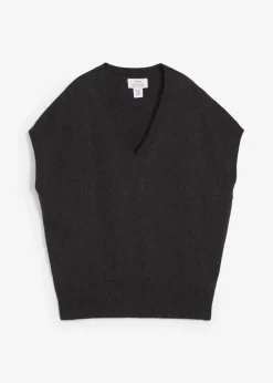 bonprix Bekleidung·Umstandsmode|Bekleidung·Jeans^Pullunder aus reiner Baumwolle anthrazit meliert