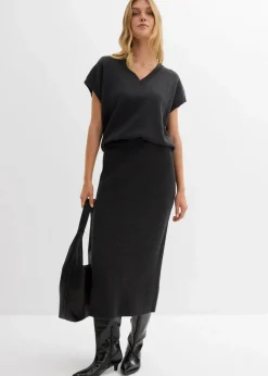 bonprix Bekleidung·Umstandsmode|Bekleidung·Jeans^Pullunder aus reiner Baumwolle anthrazit meliert