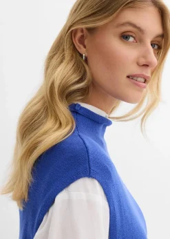 bonprix Bekleidung·Umstandsmode|Bekleidung·Jeans^Pullunder aus reiner Baumwolle edelsteinblau