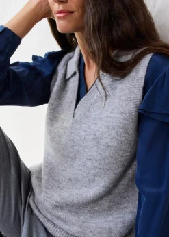 bonprix Bekleidung·Umstandsmode|Strickmode^Pullunder mit Alpakawolle hellgrau meliert
