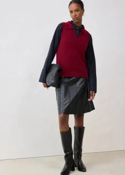 bonprix Pullover & Strickjacken|Strickmode^Pullunder mit Alpakawolle pflaumenrot