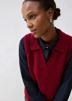 bonprix Pullover & Strickjacken|Strickmode^Pullunder mit Alpakawolle pflaumenrot