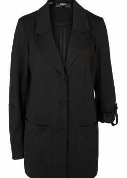 bonprix Bekleidung·Basics|Bekleidung·Blusen & Tuniken^Punto di Roma Longblazer aus Viskose-Mischung schwarz