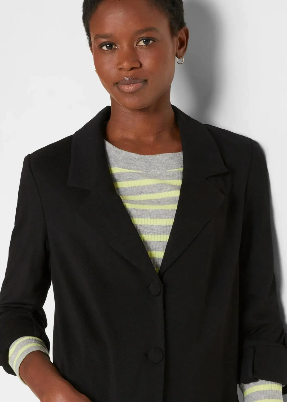 bonprix Bekleidung·Basics|Bekleidung·Blusen & Tuniken^Punto di Roma Longblazer aus Viskose-Mischung schwarz