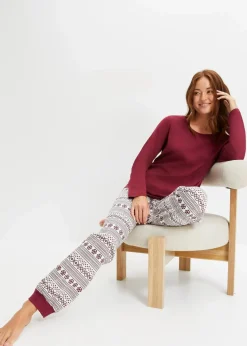 bonprix Wäsche·Nachtwäsche|Nachhaltigere Materialien^Pyjama ahornrot gemustert