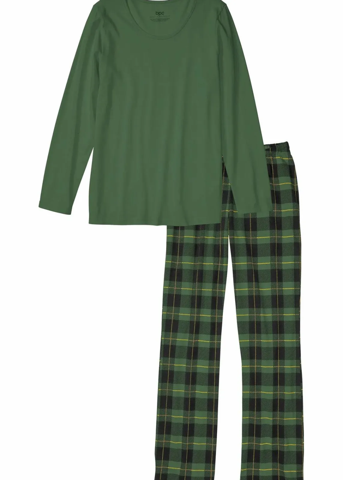 bonprix Nachhaltigere Materialien|Wäsche·Nachtwäsche^Pyjama aus reiner Bio-Baumwolle fichtengrün kariert
