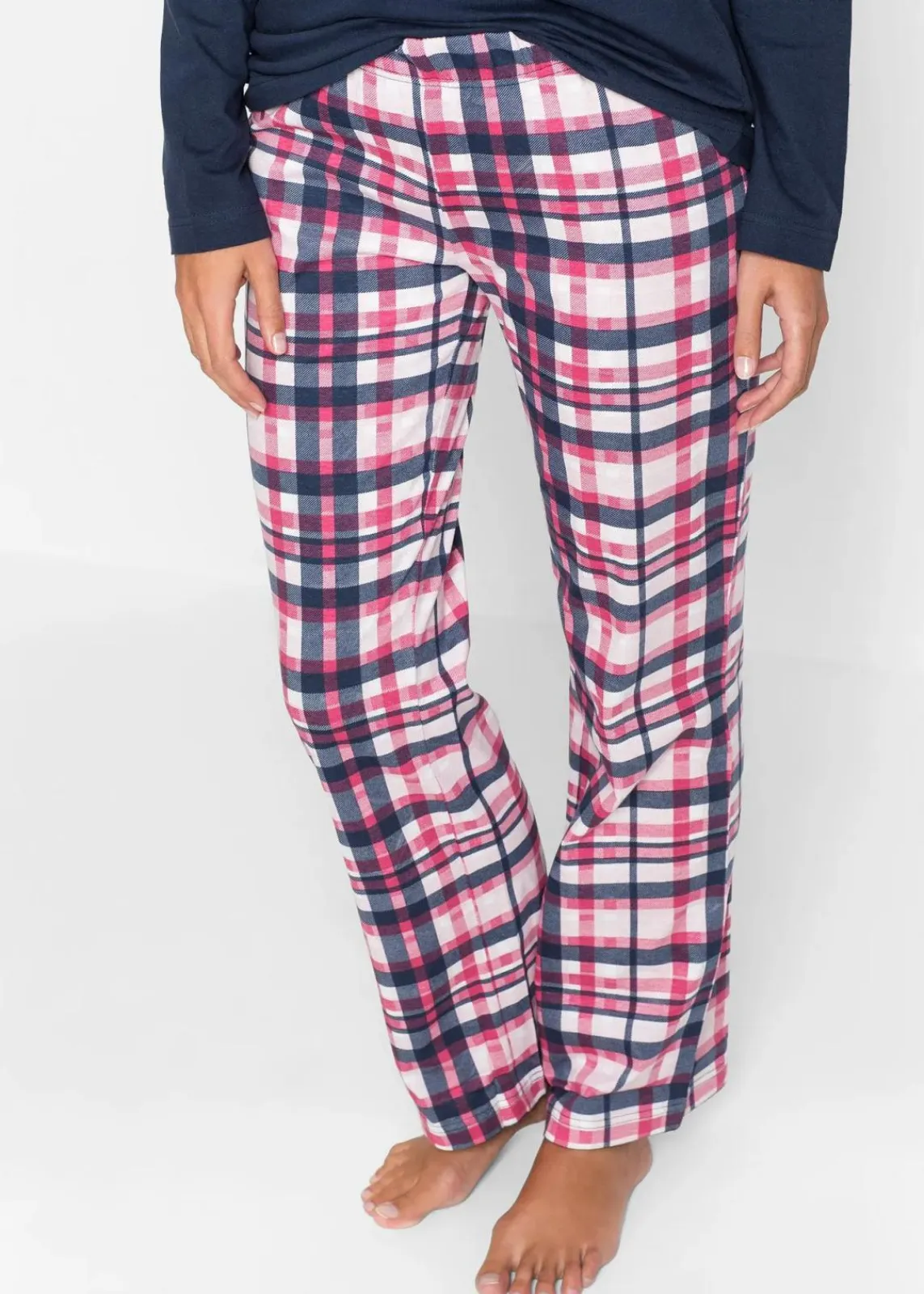 bonprix Wäsche·Nachtwäsche|Nachhaltigere Materialien^Pyjama aus reiner Bio-Baumwolle dunkelblau bedruckt