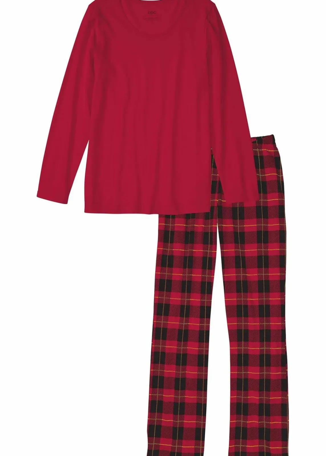 bonprix Nachhaltigere Materialien|Nachtwäsche^Pyjama aus reiner Bio-Baumwolle abendrot kariert
