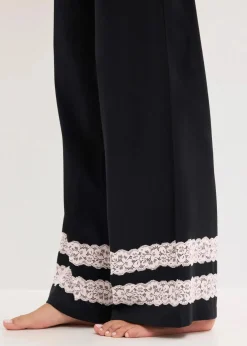 bonprix Wäsche·Nachtwäsche|Nachtwäsche^Pyjama aus softem Viskose-Mix schwarz/wollweiß