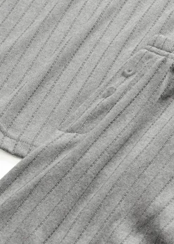 bonprix Wäsche·Nachtwäsche|Nachtwäsche^Pyjama aus weichem Pointelle-Jersey hellgrau meliert