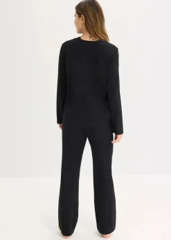 bonprix Wäsche·Nachtwäsche|Nachtwäsche^Pyjama aus weicher Baumwolle schwarz