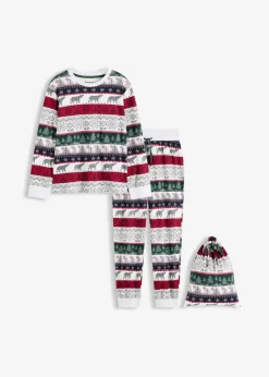 bonprix Wäsche·Nachtwäsche|Nachtwäsche^Pyjama aus weicher Baumwolle mit Geschenktasche naturmeliert bedruckt