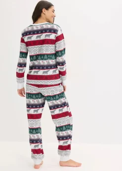 bonprix Wäsche·Nachtwäsche|Nachtwäsche^Pyjama aus weicher Baumwolle mit Geschenktasche naturmeliert bedruckt