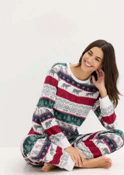 bonprix Wäsche·Nachtwäsche|Nachtwäsche^Pyjama aus weicher Baumwolle mit Geschenktasche naturmeliert bedruckt