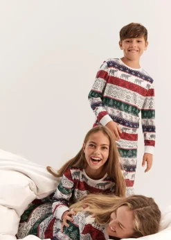 bonprix Wäsche·Nachtwäsche|Nachtwäsche^Pyjama aus weicher Baumwolle mit Geschenktasche naturmeliert bedruckt