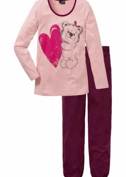bonprix Nachhaltigere Materialien|Nachtwäsche^Pyjama mit Bio-Baumwolle altrosa bedruckt