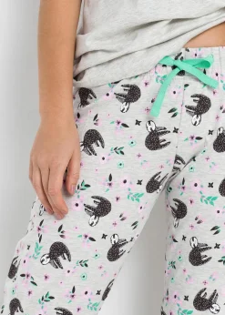 bonprix Wäsche·Nachtwäsche|Nachtwäsche^Pyjama mit kurzen Ärmeln naturmeliert bedruckt