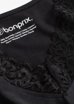 bonprix Wäsche·Nachtwäsche|Nachtwäsche^Pyjama mit zarter Spitze schwarz
