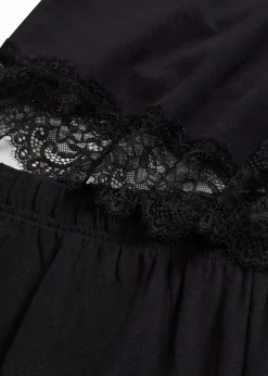 bonprix Wäsche·Nachtwäsche|Nachtwäsche^Pyjama mit zarter Spitze schwarz