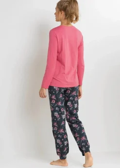 bonprix Wäsche·Nachtwäsche|Nachhaltigere Materialien^Pyjama aus reiner Bio-Baumwolle rauchrose bedruckt