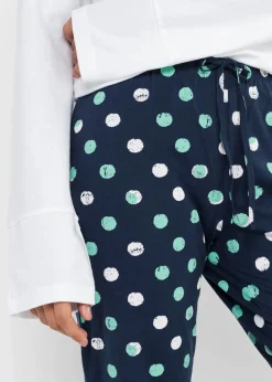bonprix Wäsche·Nachtwäsche|Nachhaltigere Materialien^Pyjamahose dunkelblau gepunktet