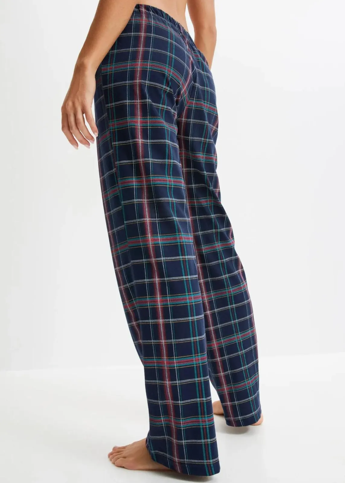 bonprix Nachtwäsche^Pyjamahose aus reiner Baumwolle (3er Pack) dunkelblau/dunkelrot/schwarz kariert