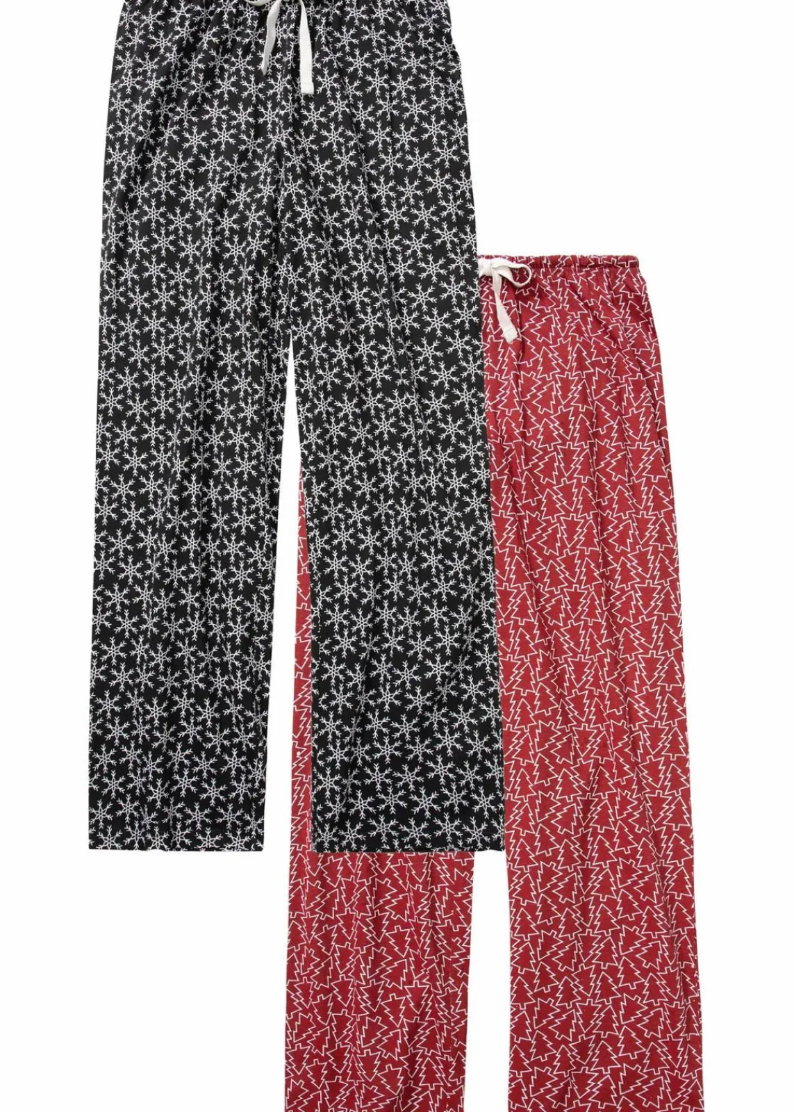 bonprix Wäsche·Nachtwäsche|Nachhaltigere Materialien^Pyjamahose aus reiner Bio-Baumwolle (2er Pack) schwarz/abendrot bedruckt