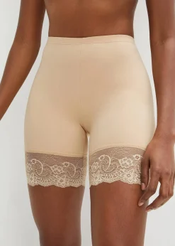 bonprix Hosen|Höschen^Radler „Anti Scheuern“ aus kühlendem Polyamid mit Spitzenbein hellbeige