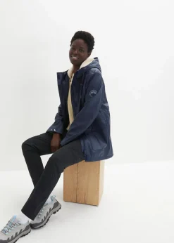 bonprix Jacken & Mäntel|Bekleidung·Hosen^Regenjacke mit Teddyfutter dunkelblau