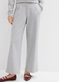 bonprix Bekleidung·Kleider|Zweiteiler & Sets^Relaxte Hose mit weitem Bein aus Viskose-Mix hellgrau meliert meliert