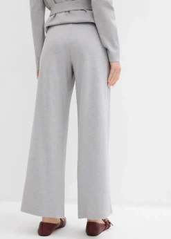 bonprix Bekleidung·Kleider|Zweiteiler & Sets^Relaxte Hose mit weitem Bein aus Viskose-Mix hellgrau meliert meliert