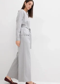 bonprix Bekleidung·Kleider|Zweiteiler & Sets^Relaxte Hose mit weitem Bein aus Viskose-Mix hellgrau meliert meliert