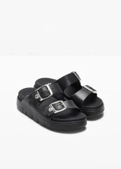Rieker High Heels|Komfortschuhe^Komfort-Plateau-Pantoletten mit leichter Sohle schwarz