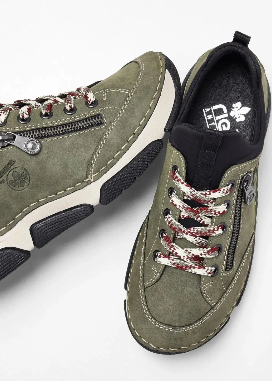 Rieker High Heels|Komfortschuhe^Komfort-Sneaker mit gepolsterter Innensohle khaki