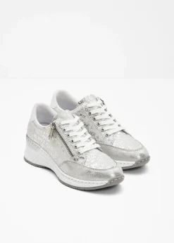 Rieker High Heels|Komfortschuhe^Komfort-Sneaker mit gepolsterter Innensohle silber/weiß metallic