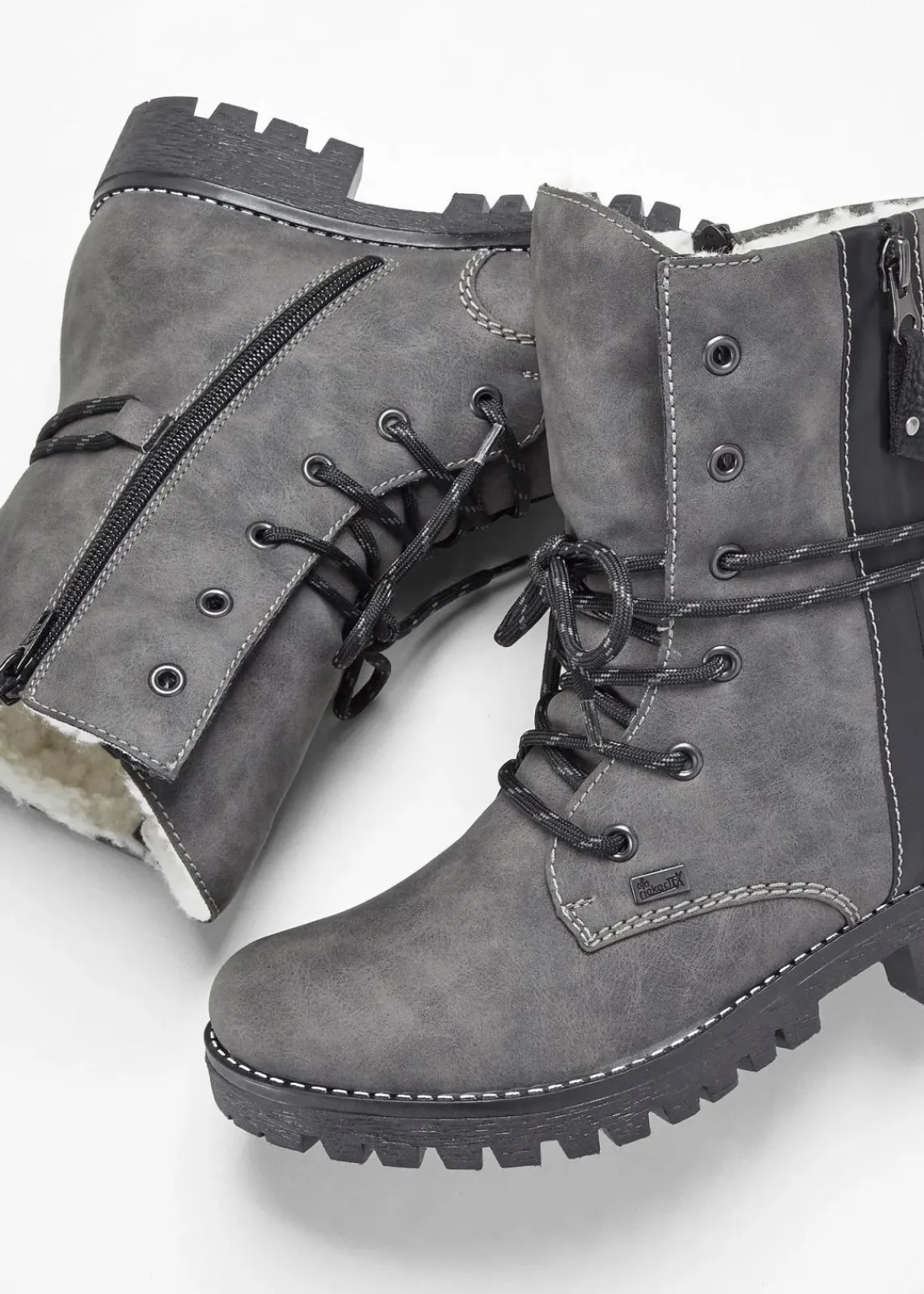 Rieker High Heels|Stiefel^Schnürstiefel grau