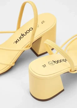 bonprix Sommerschuhe|Festliche Mode^Riemchensandaletten mit Blockabsatz softgelb